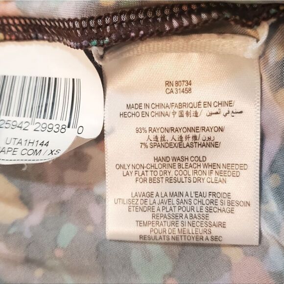 BCBGMaxAzria Womens Grape Paint Splatter Print Blouse Size XS - Picture 12 of 13